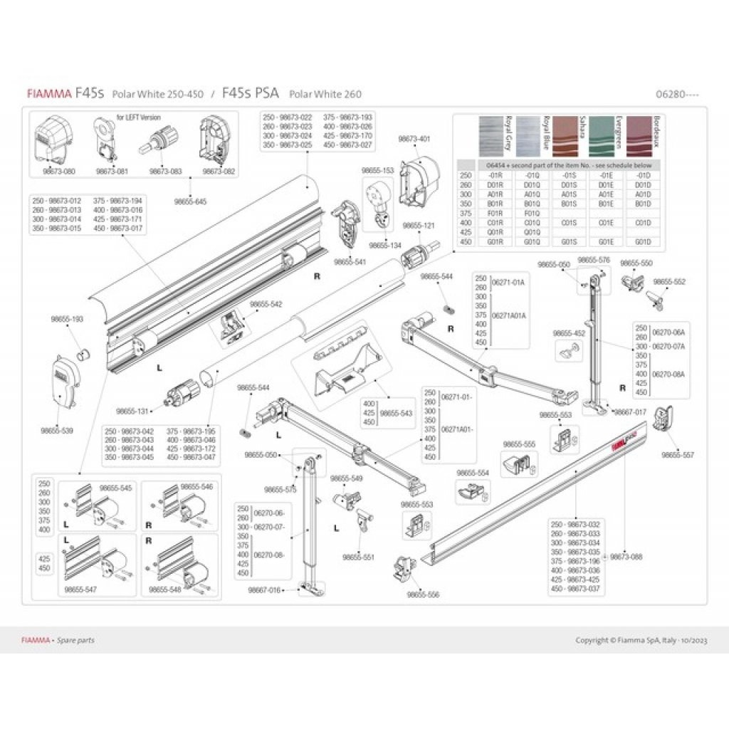 FIAMMA Gehäuse 350cm zu Zip _F45S_