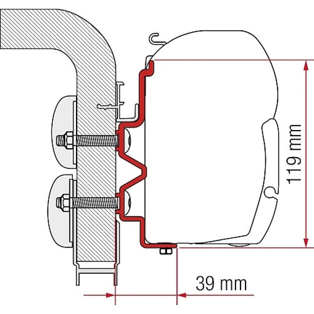 FIAMMA Adapter passend für Hymer Camp 500500 cm