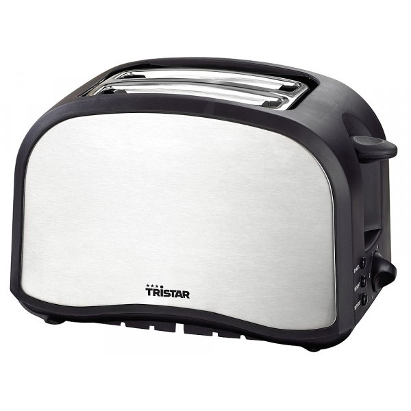 TRISTAR Toaster in schwarz mit Edelstahl 800 W