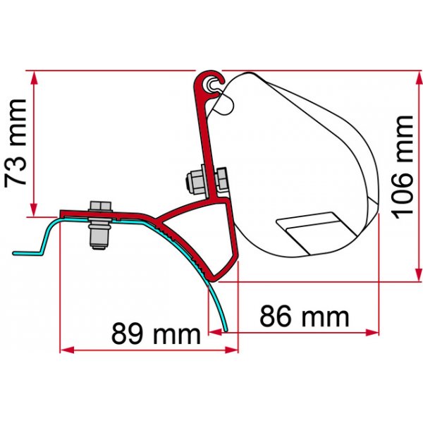 FIAMMA Adapter zu Markise F35 Kit passend für Renault Trafic