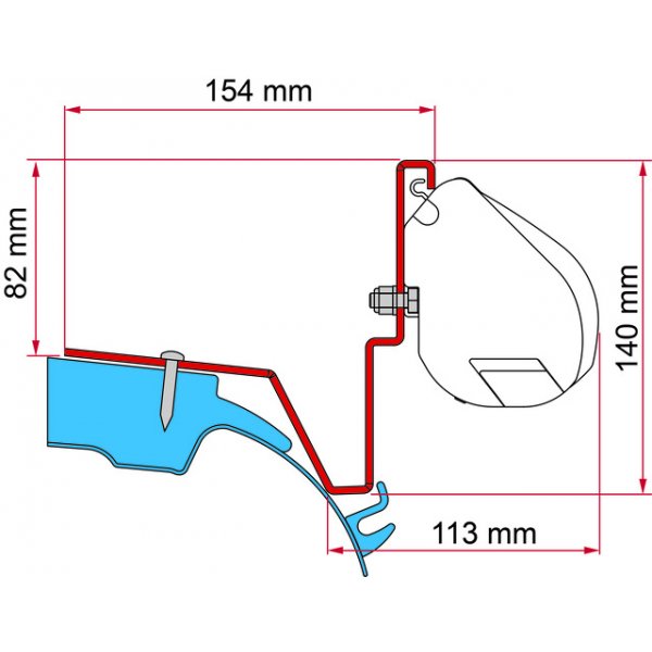 FIAMMA Markisenadapter Kit passend für Mercedes Vito Jules Verne zu Markise F35