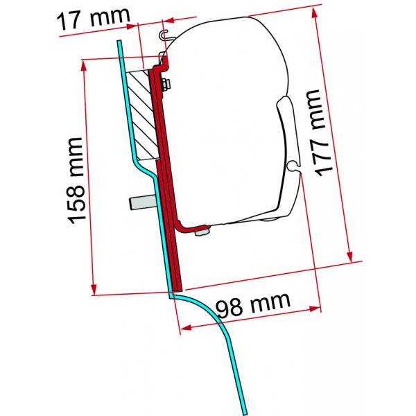 FIAMMA Adapter FIAMMA Markise F45 passend für Ford Custom Nugget