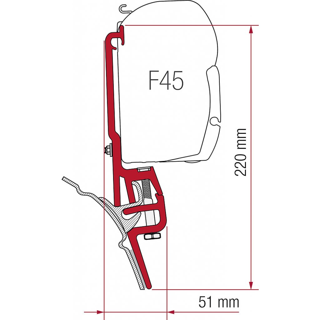 FIAMMA Adapter Fiamma  Kit Brandrup VW T4 zu F35/F45 2 Halterungen