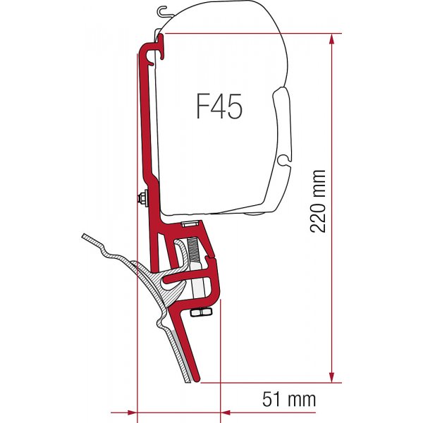 FIAMMA Adapter Fiamma  Kit Brandrup VW T4 zu F35/F45 2 Halterungen