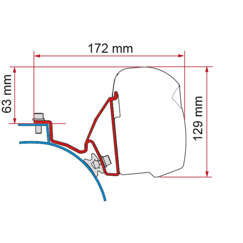 FIAMMA Adapterkit FIAMMA F43 van passend für VW T5/T6 o. C-Schiene Multivan