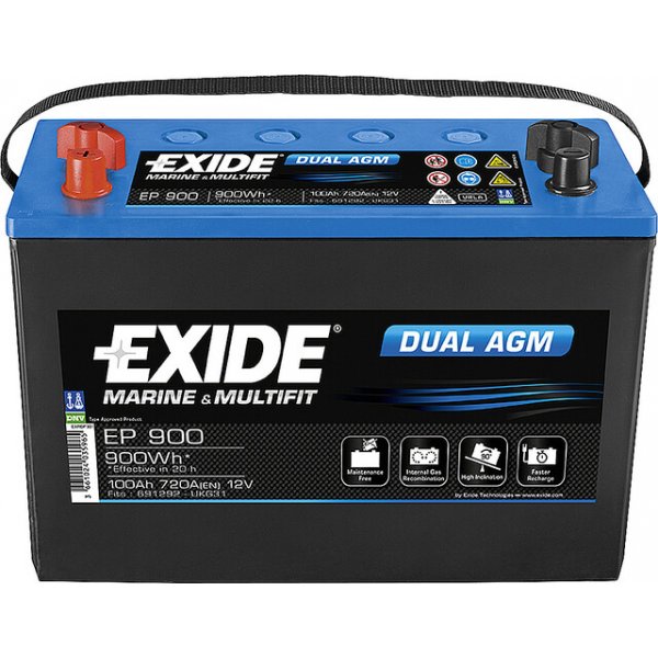 EXIDE Batterie EXIDE Dual AGM EP 900 100 Ah _K20_