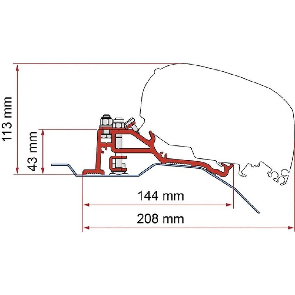 FIAMMA Markisenadapter FIAMMA Kit Ducato H2 Skyroof für Dachmarkise F80 - 3-tlg.