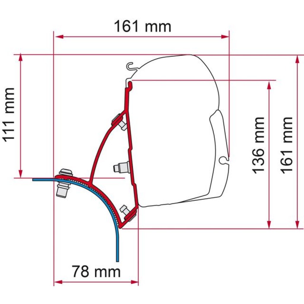 FIAMMA Markisenadapter FIAMMA KIT VW T5/T6 Lift Roof für F45s LHD