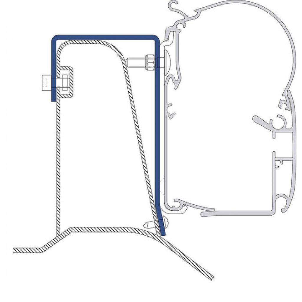 DOMETIC Adapterkit 3-tlg. zu Wandmarkise Dometic PerfectWall 1100 + 1500 Ducato H2 Roofrail ab 2006