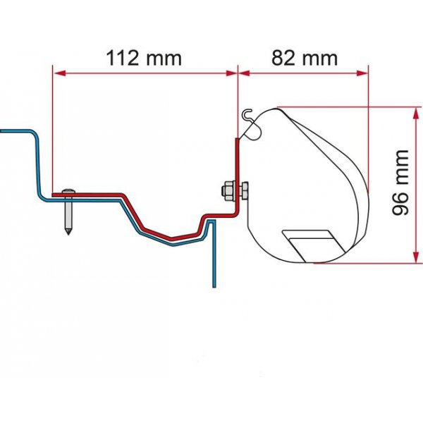 FIAMMA Markisenadapter Kit passend für Ford Custom Group Rapido deep black